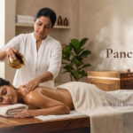 Panchakarma detox therapy with Ayurvedic oil massage in a calming wellness room