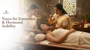 Nasya Ayurvedic therapy for emotional stability, hormonal balance, and female wellness treatment at Aananda Sundari Bangalore